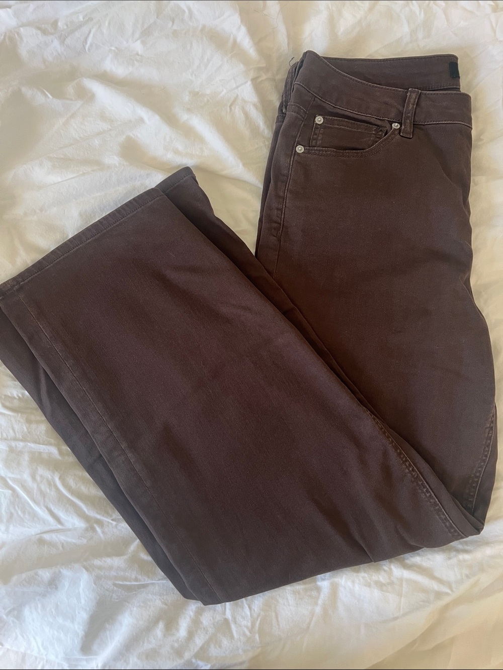 Quince Bella Strech wide leg jeans- color Coffee Bean Brown